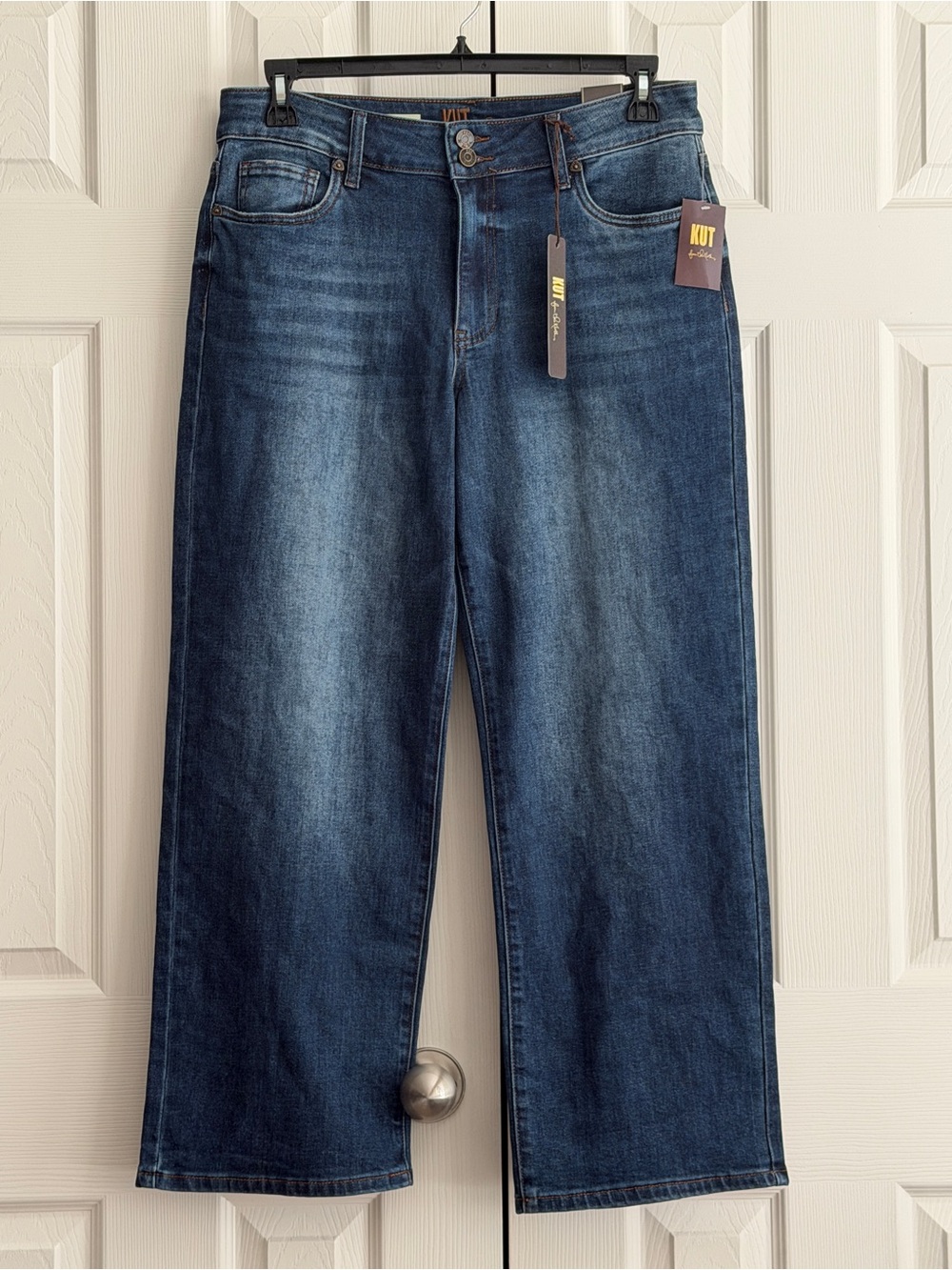 Kut  NWT Size 12 Lucy Double Button High Waist Wide Leg Jeans - Picture 3 of 7